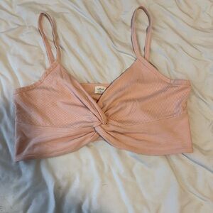 Pink Twist Front Crop Top